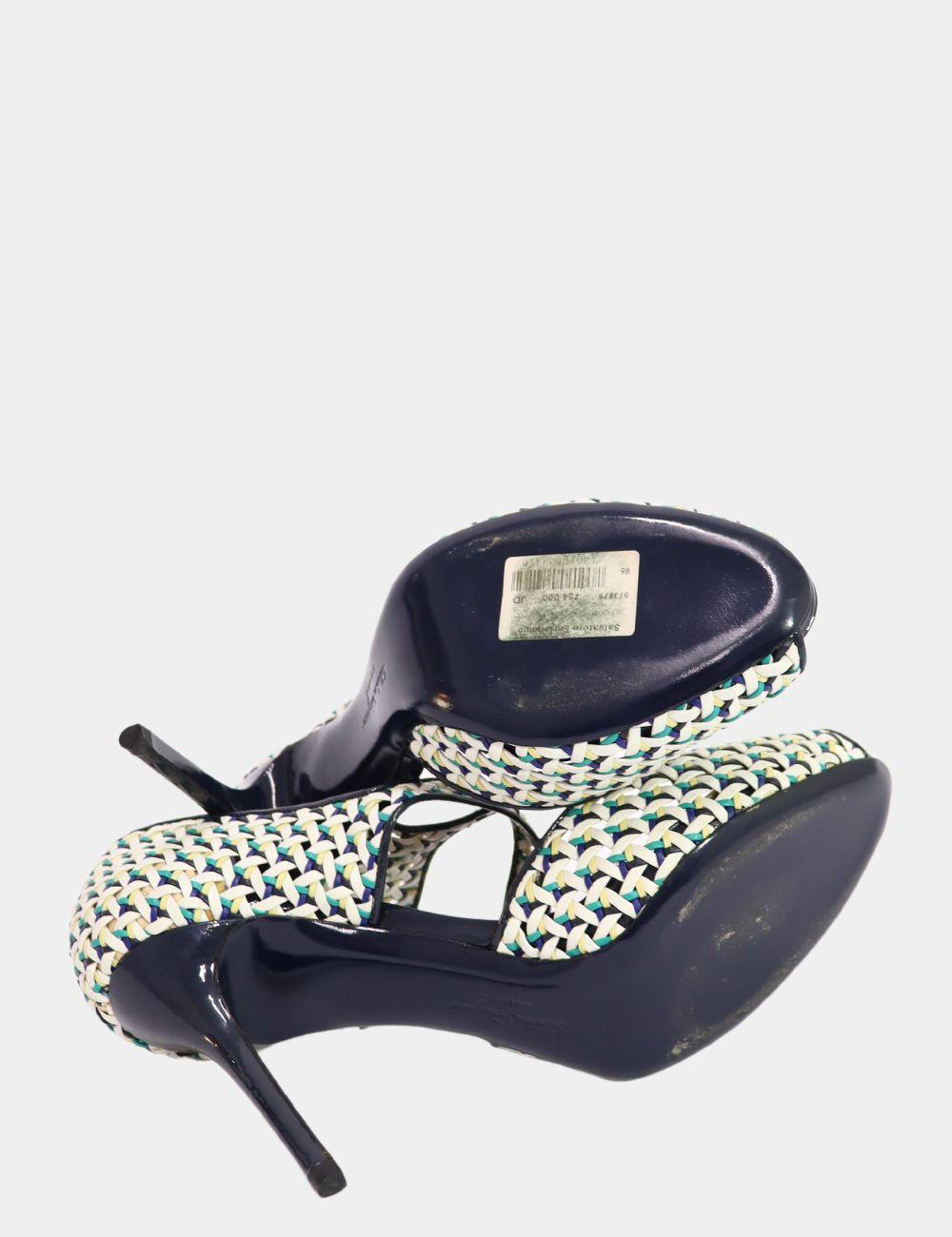 Black Salvatore Ferragamo Woven Pumps Size US 9.5