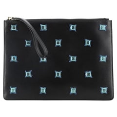 Salvatore Ferragamo Wristlet Clutch Studded Leather Medium
