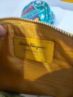 Salvatore Ferragamo Vintage Yellow Gold Hardware Clutch Unisex 1990s