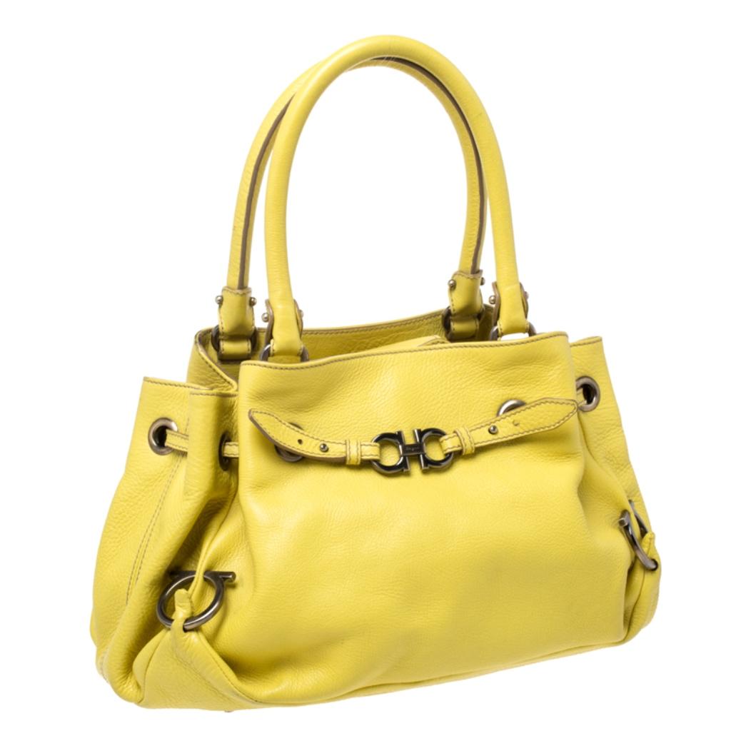 Women's Salvatore Ferragamo Yellow Leather Satchel