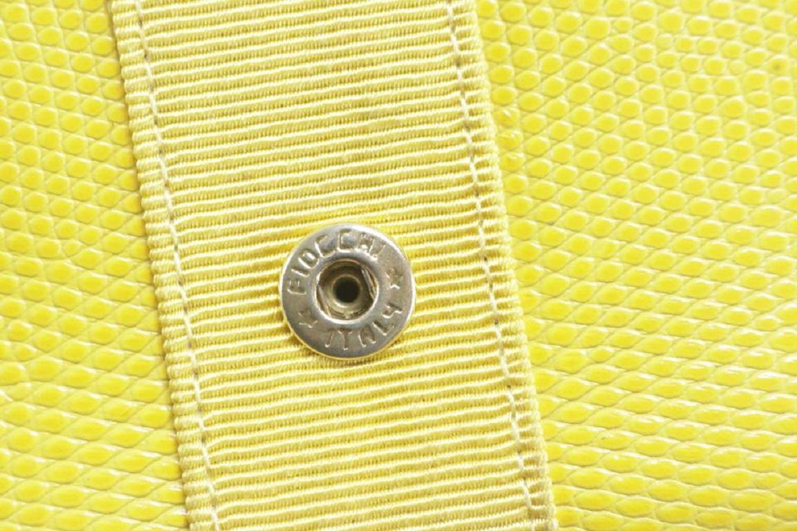 Salvatore Ferragamo Yellow Lizard Long Flap Bifold Wallet 11FKR0113 7