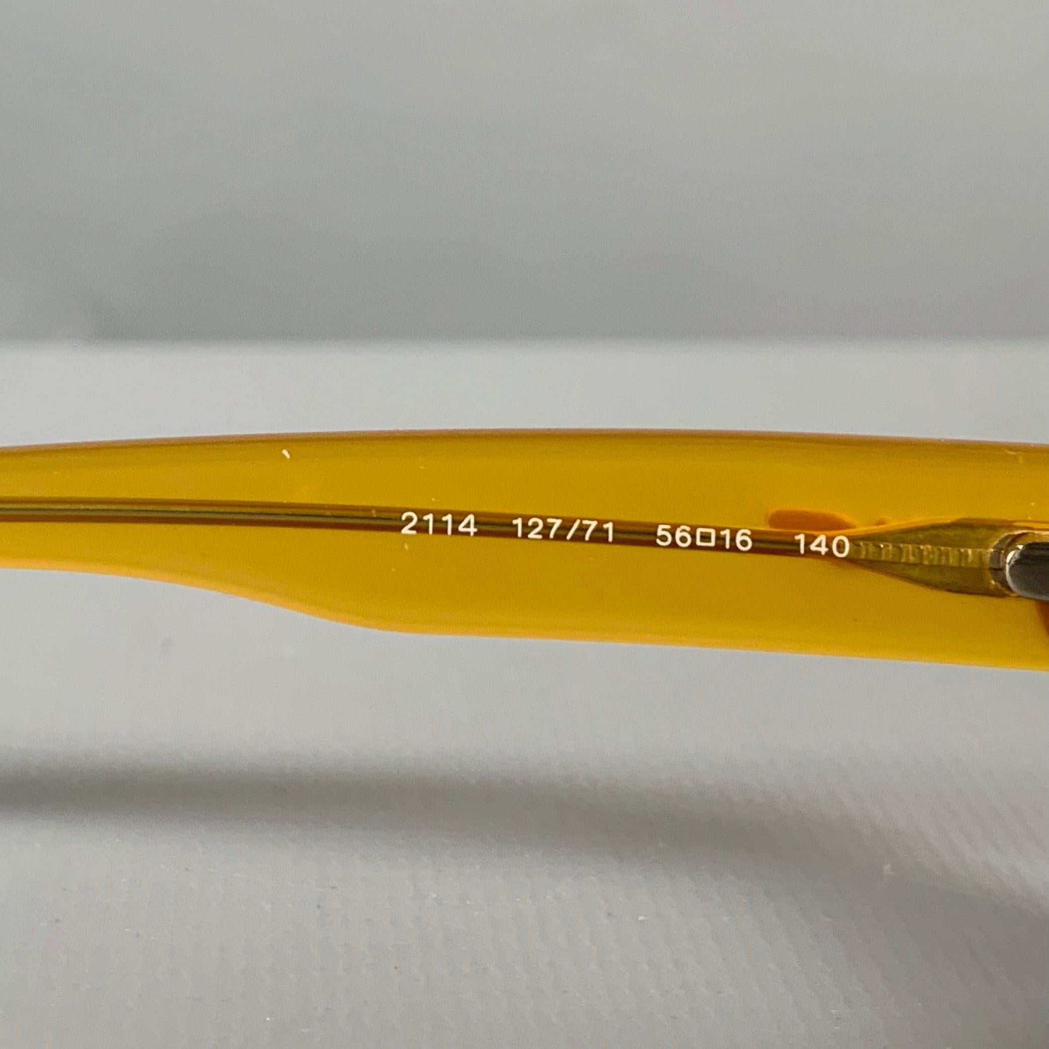 SALVATORE FERRAGAMO Yellow Rectangle Sunglasses For Sale 1