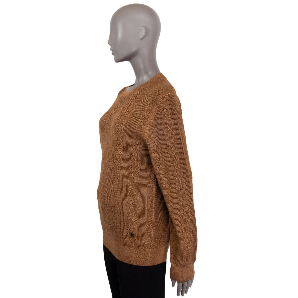 Brown SALVATORE FERRAGMO brown wool silk cashmere Crewneck Sweater M
