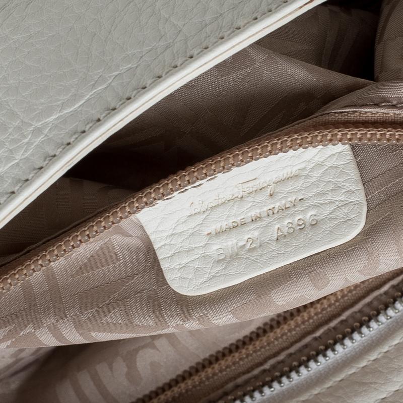 Women's Salvatore Ferregamo White Leather Sofia Top Handle Bag