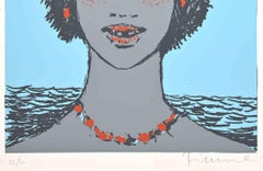 Portrait with Dove - Screen Print by Salvatore Fiume - 1970