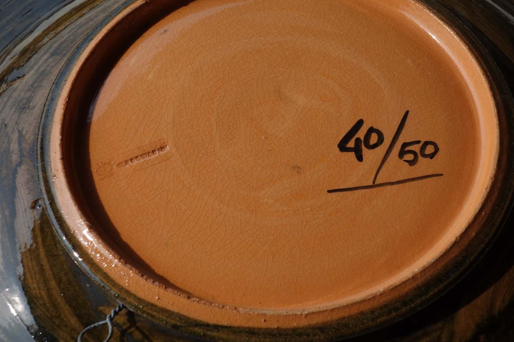 Fine XX secolo Salvatore Fiume Ceramiche Rossicone Ceramica Artistica Nudo Donna Piatto