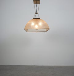 Salvatore Gregorietti Kronleuchter aus Fiberglas und Messing, um 1970