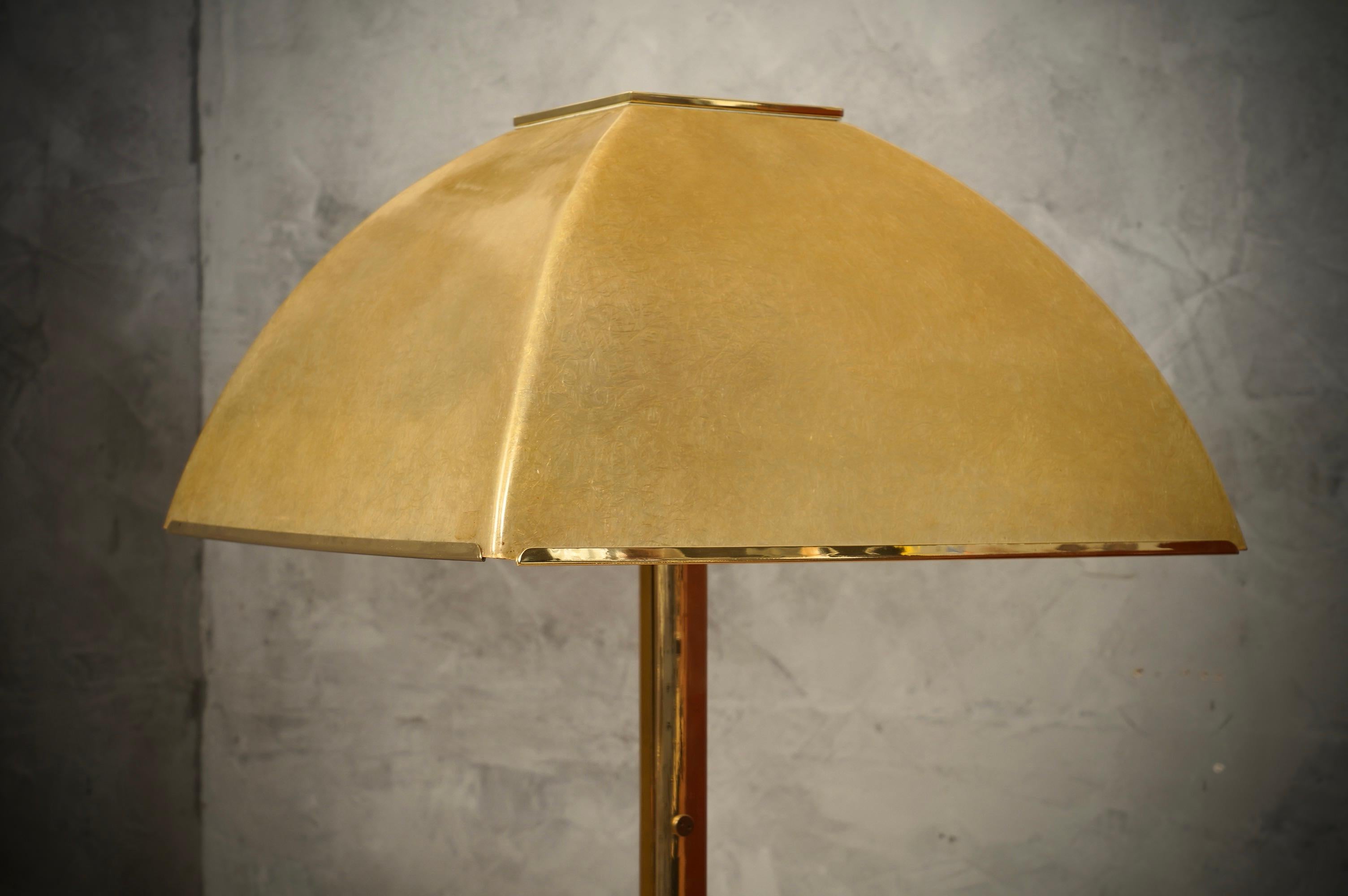 Italian Salvatore Gregorietti For Lamperti  Brass and Fiberglass Floor Lamp, 1960 For Sale