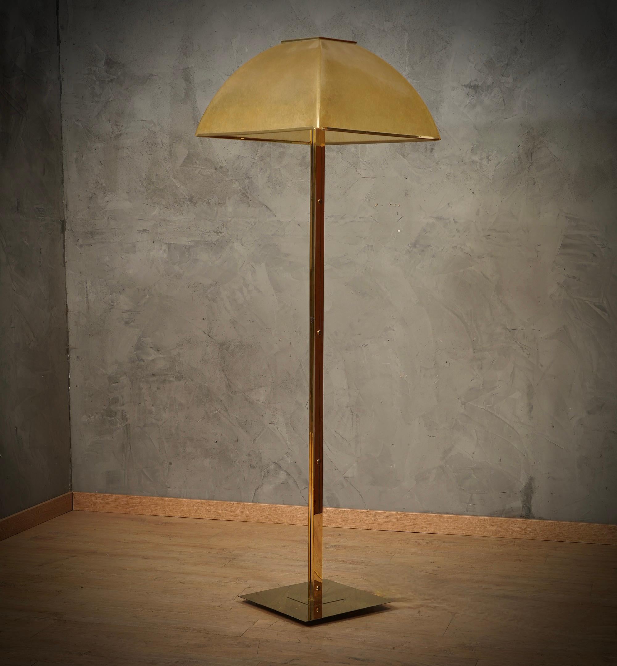 Salvatore Gregorietti For Lamperti  Brass and Fiberglass Floor Lamp, 1960 For Sale 1