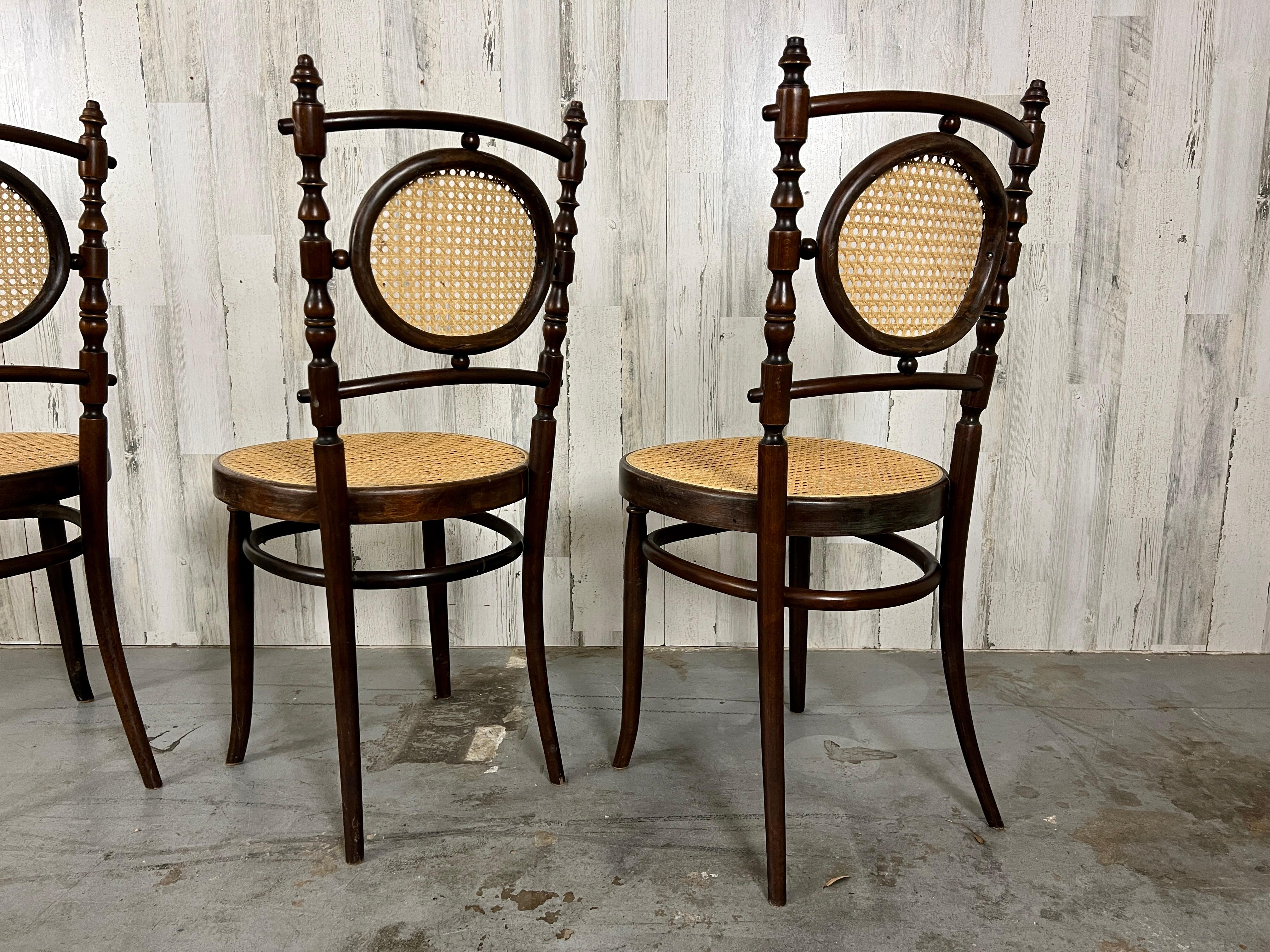 Cane Salvatore Leone Bentwood Dining Chairs For Sale