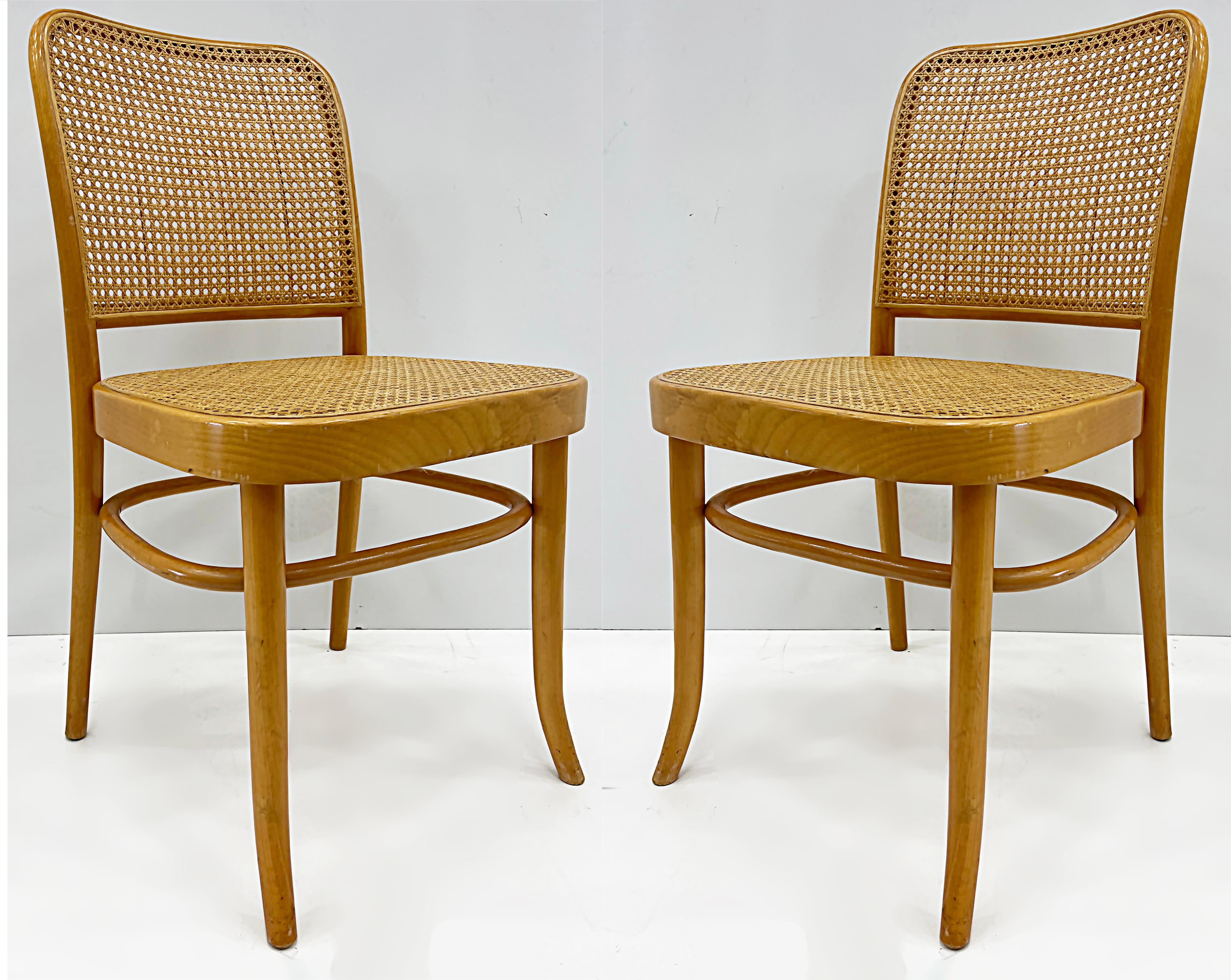 Chaises vintage cannées en bois cintré Salvatore Leone, style Thonet en vente 2