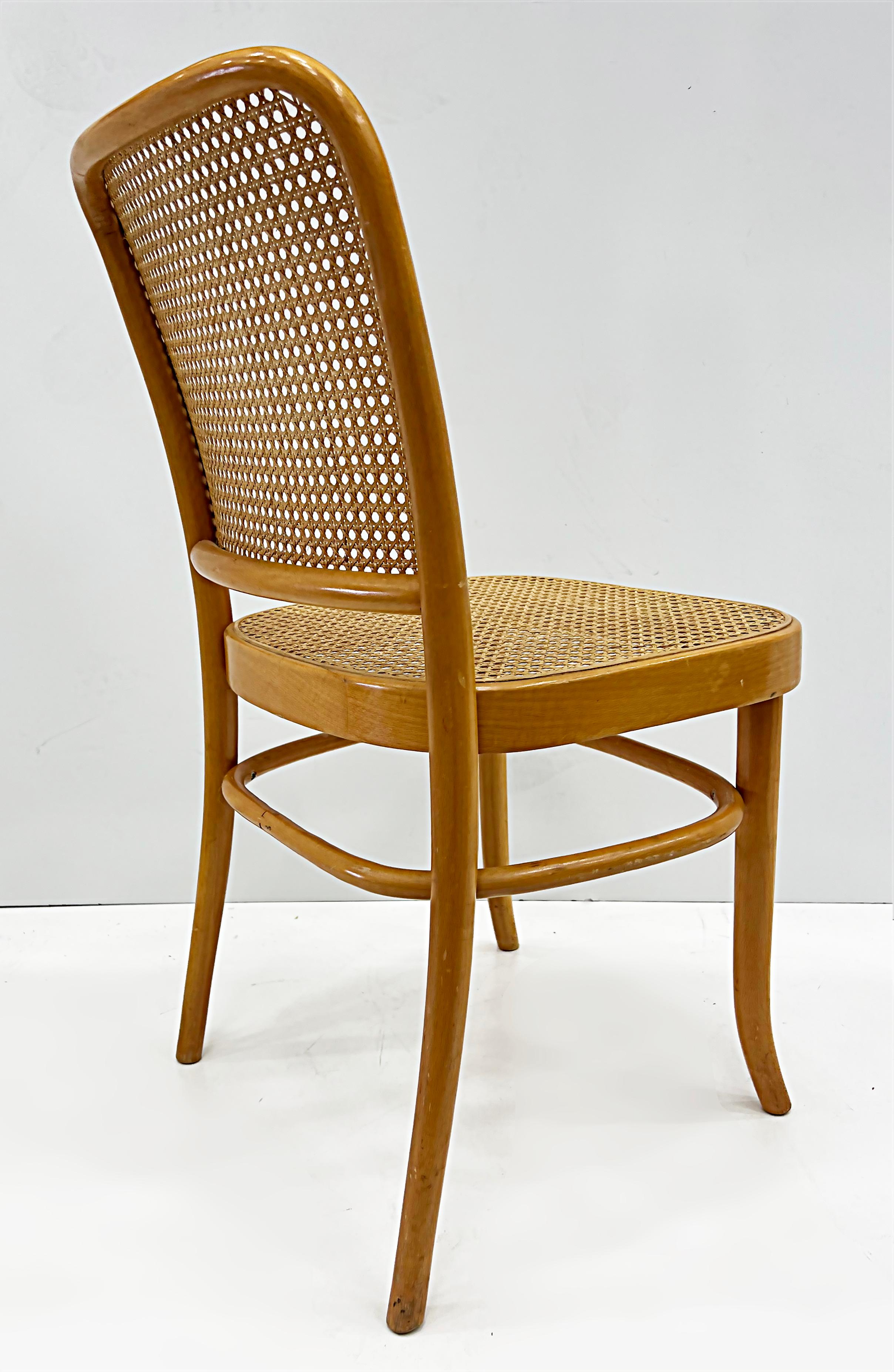 Italian Salvatore Leone Vintage Bentwood Caned Chairs, Thonet Style For Sale