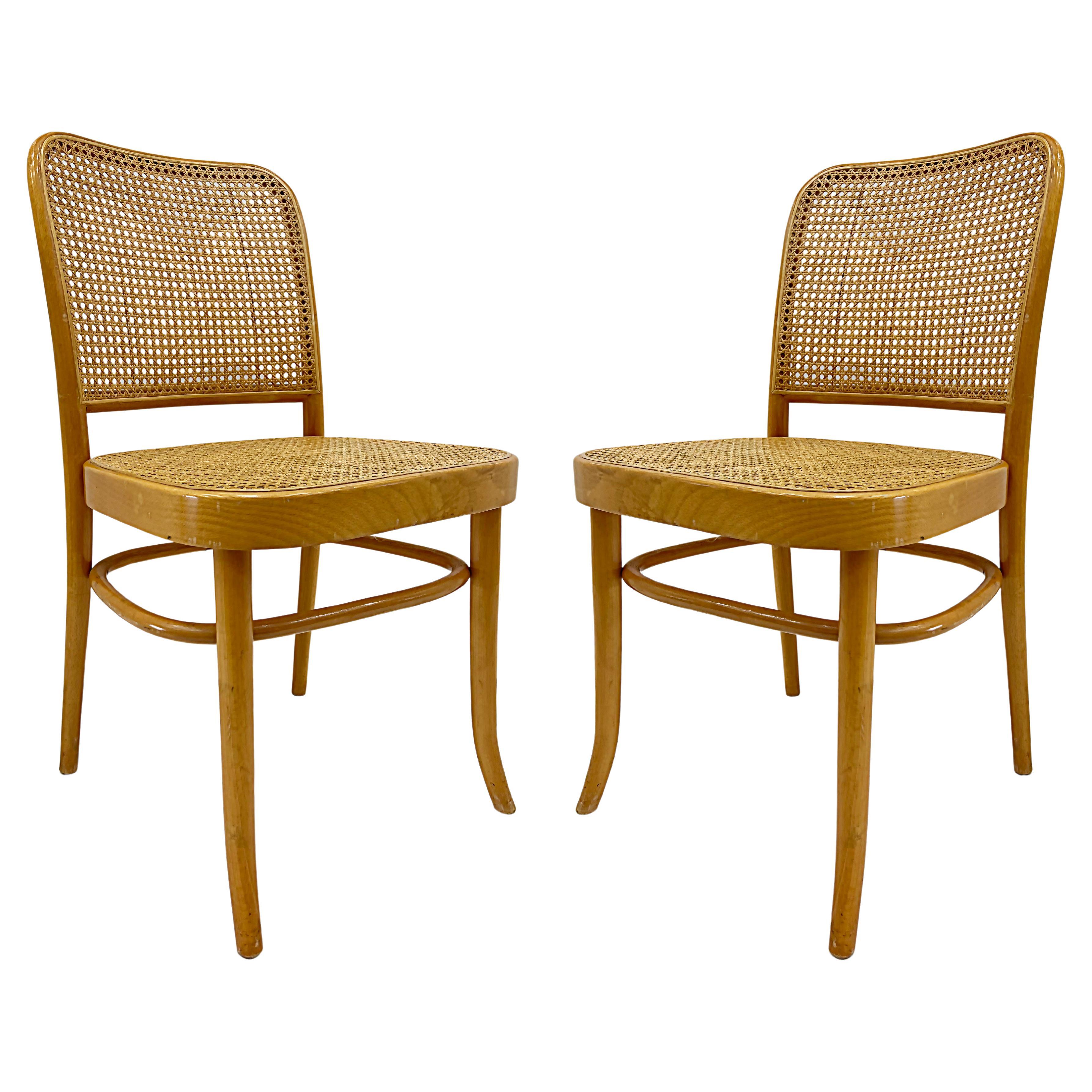 Salvatore Leone Vintage Bentwood Caned Chairs, Thonet Style