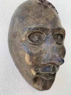 Ceramic Mask Wall Sculpture Signed by the Artist