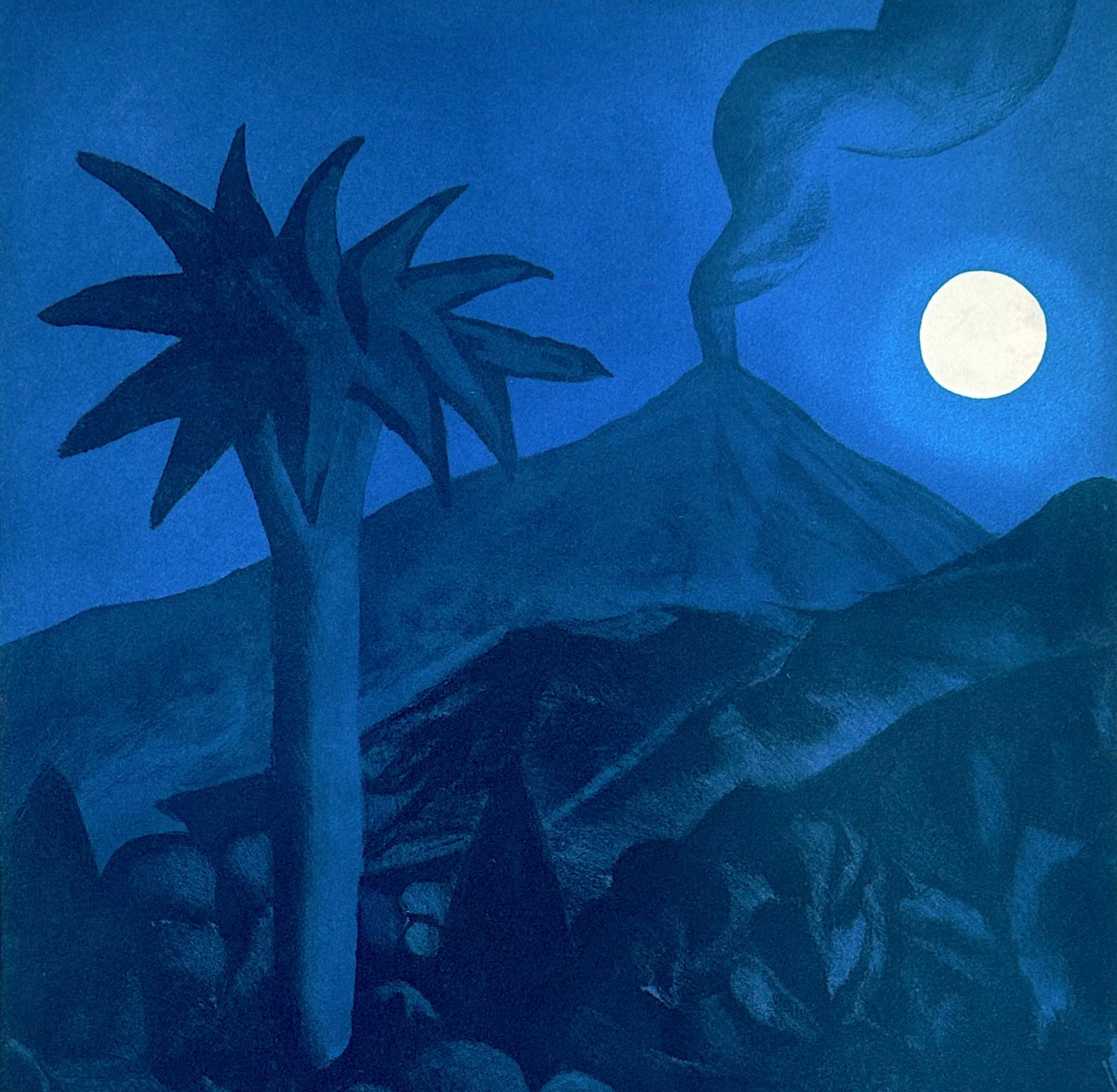 SALVO, Nocturno,  Aguatinta en color - Print de Salvatore Mangione (Salvo)