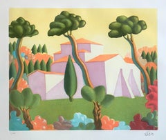 SALVO, Landscape,  Color aquatint