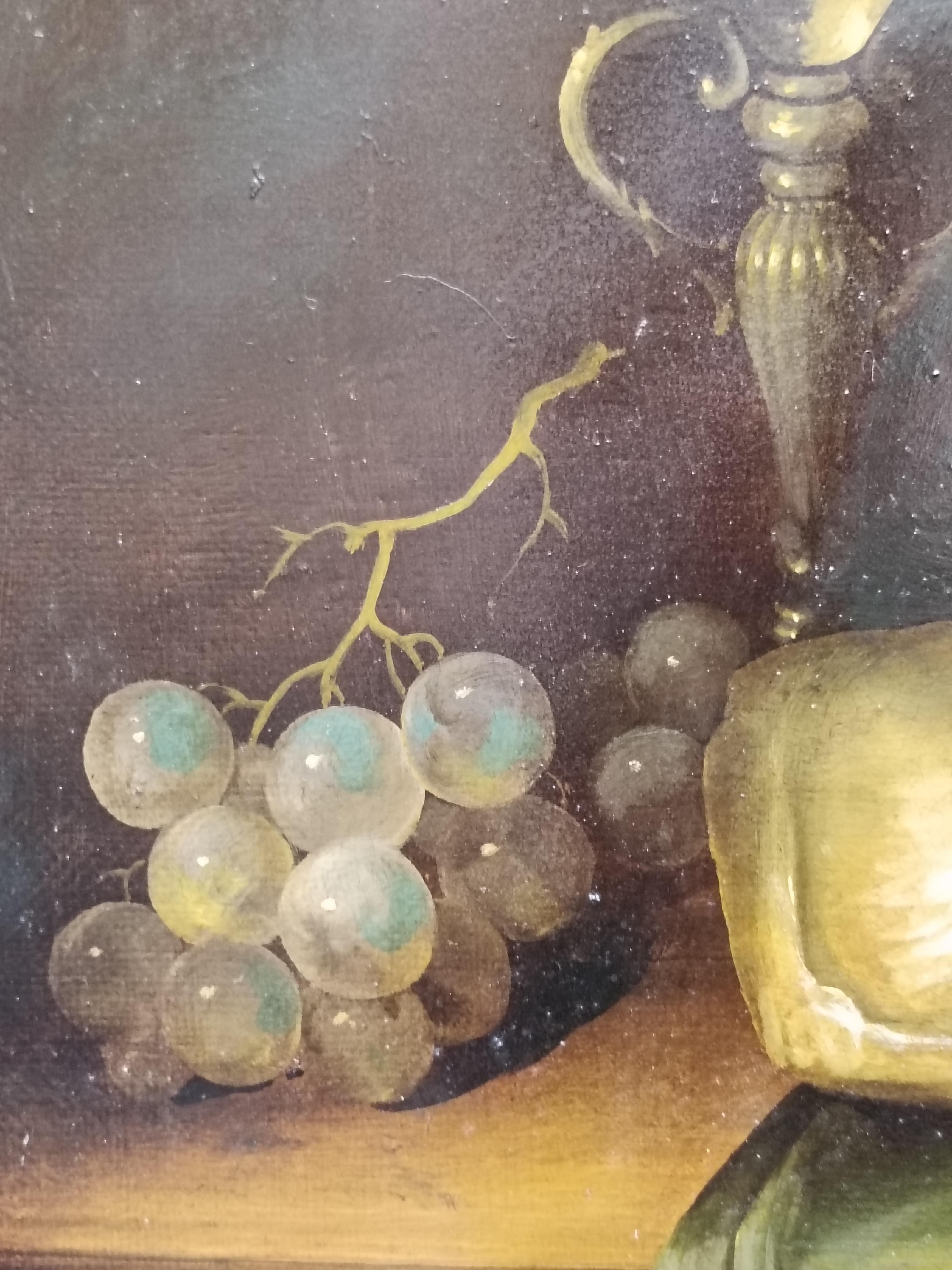 STILL LIFE - Flämische Schule -Italienisches Öl auf Leinwand Gemälde im Angebot 6