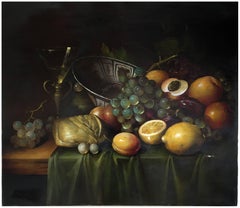 STILL LIFE - Flemish School -Italian Oil on Canvas Painting
