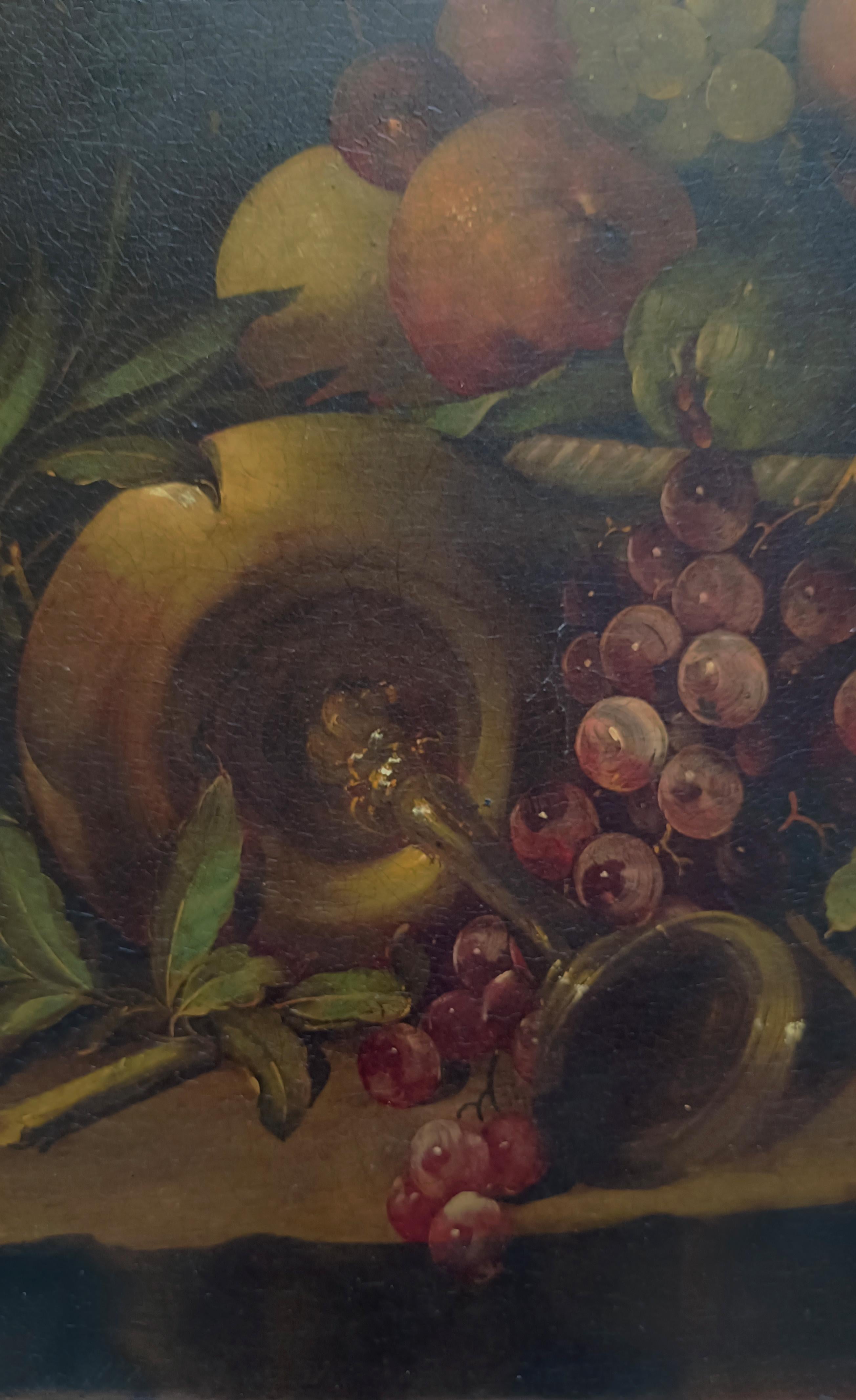 STILL LIFE - In the Manner of Adriaen Coorte - Oil on Canvas  Italian Painting For Sale 3