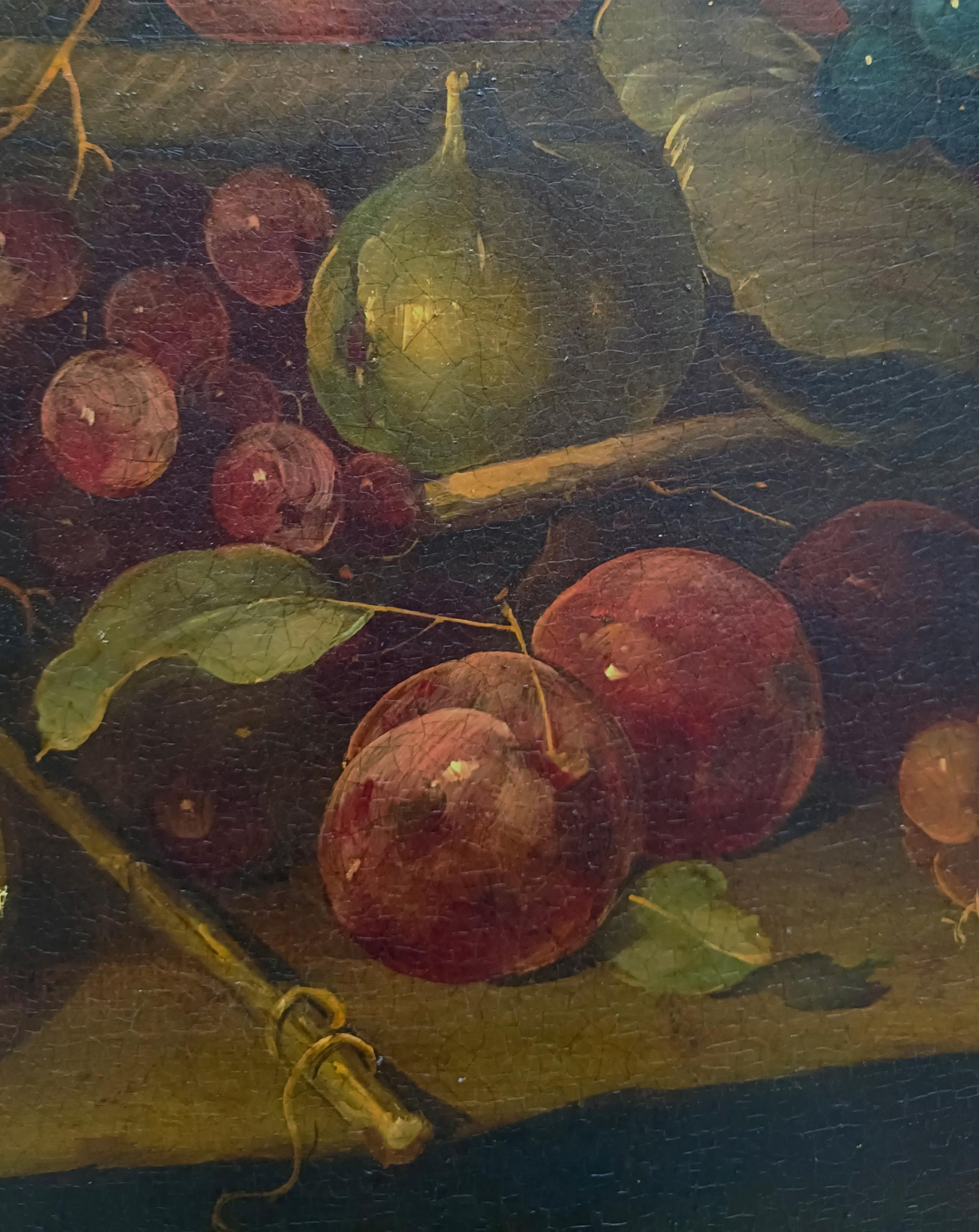 STILL LIFE - In the Manner of Adriaen Coorte - Oil on Canvas  Italian Painting For Sale 2