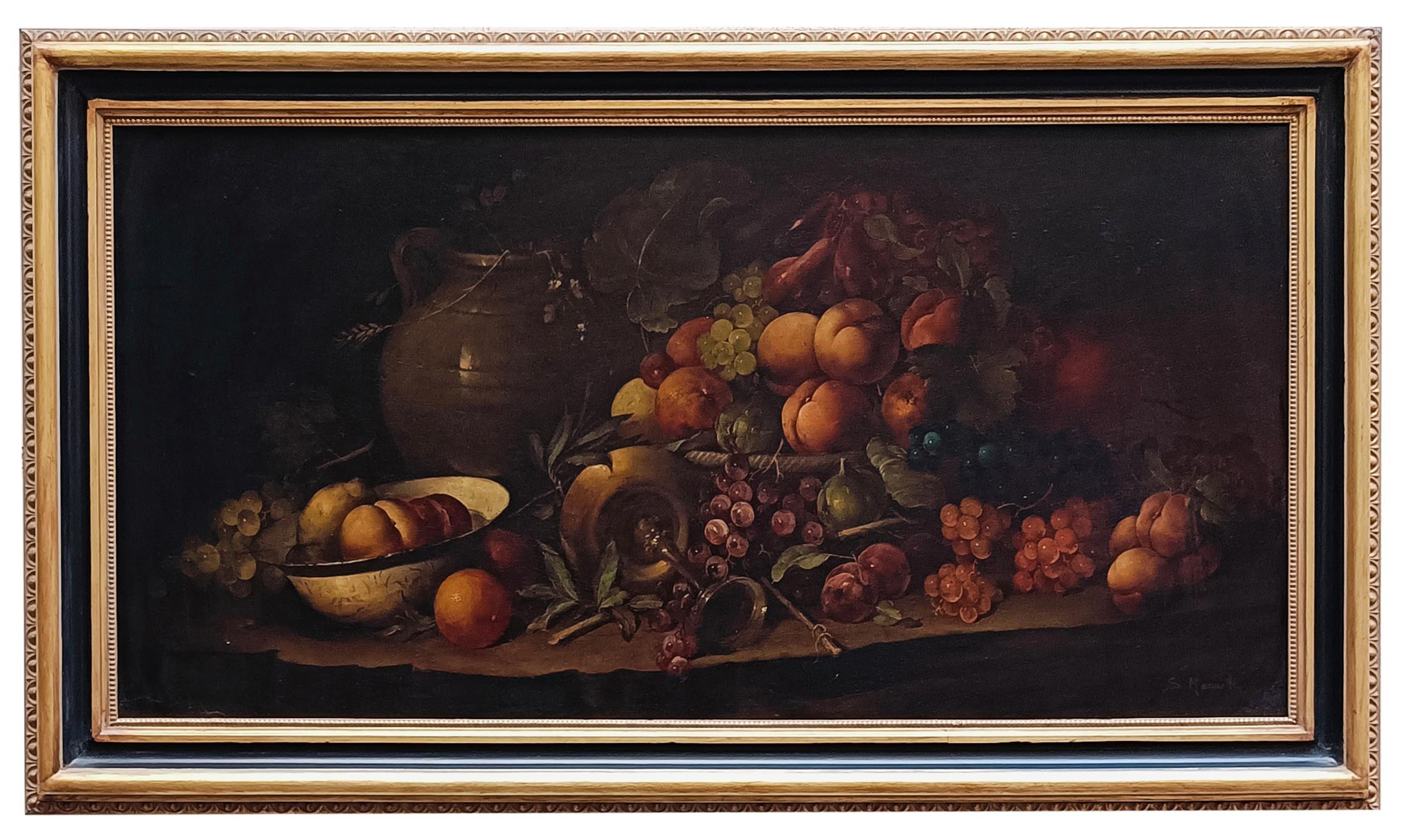 STILL LIFE - Alla maniera di Adriaen Coorte - Olio su tela  Pittura italiana