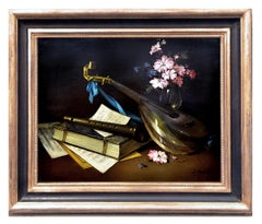 STILL LIFE – in der Art von Evaristo Baschenis, Italienisches Gemälde, Öl auf Leinwand