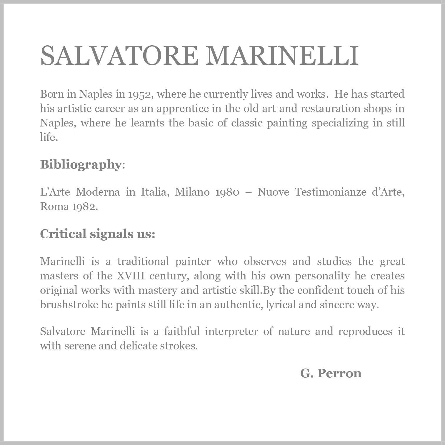 Nature morte - Salvatore Marinelli Huile sur toile Peinture italienne en vente 4
