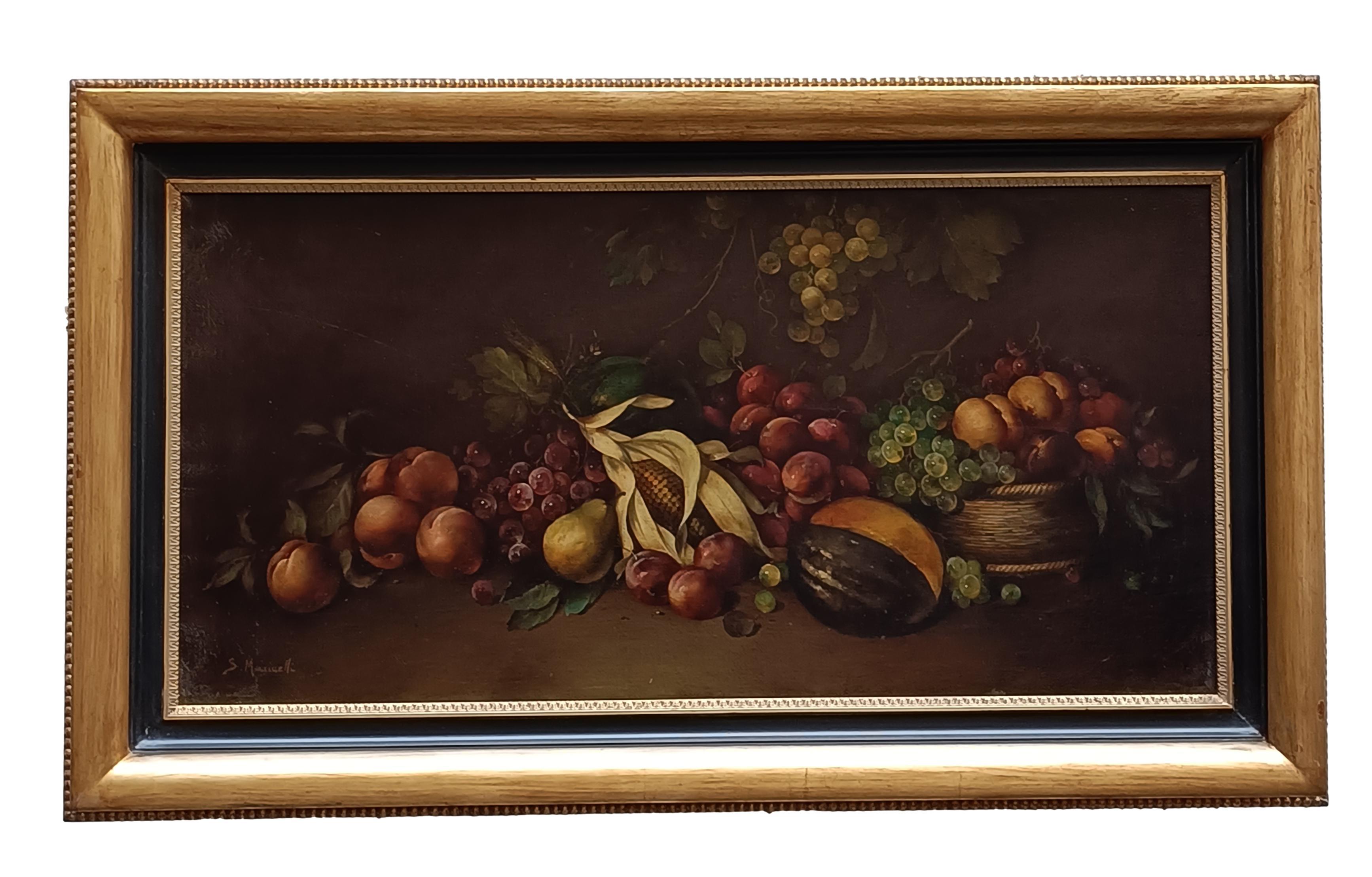 Peinture italienne à l
huile sur toile STILL LIFE -Salvatore Marinelli