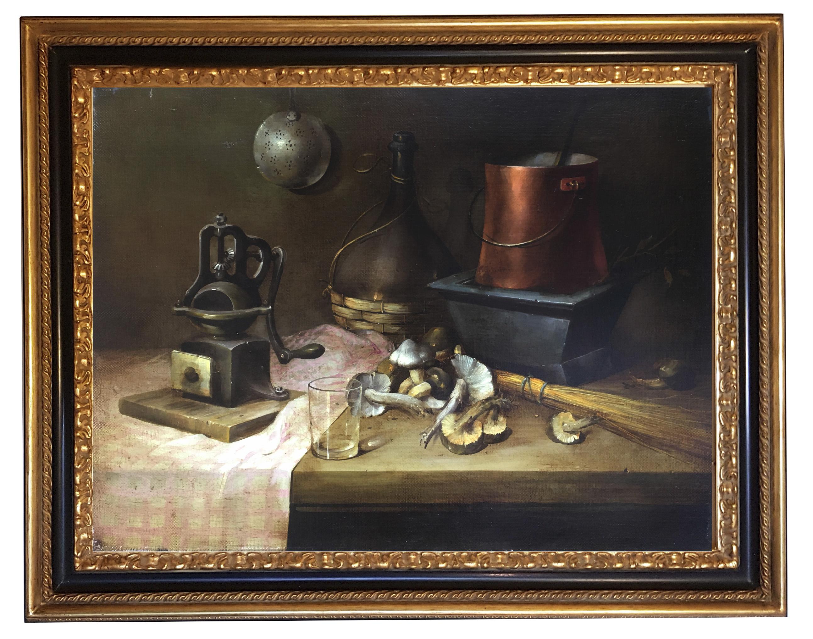 STILL LIFE - Oil on canvas cm.60x80 by Salvatore Marinelli, Italy 2002
Frame available on request from our workshop.
