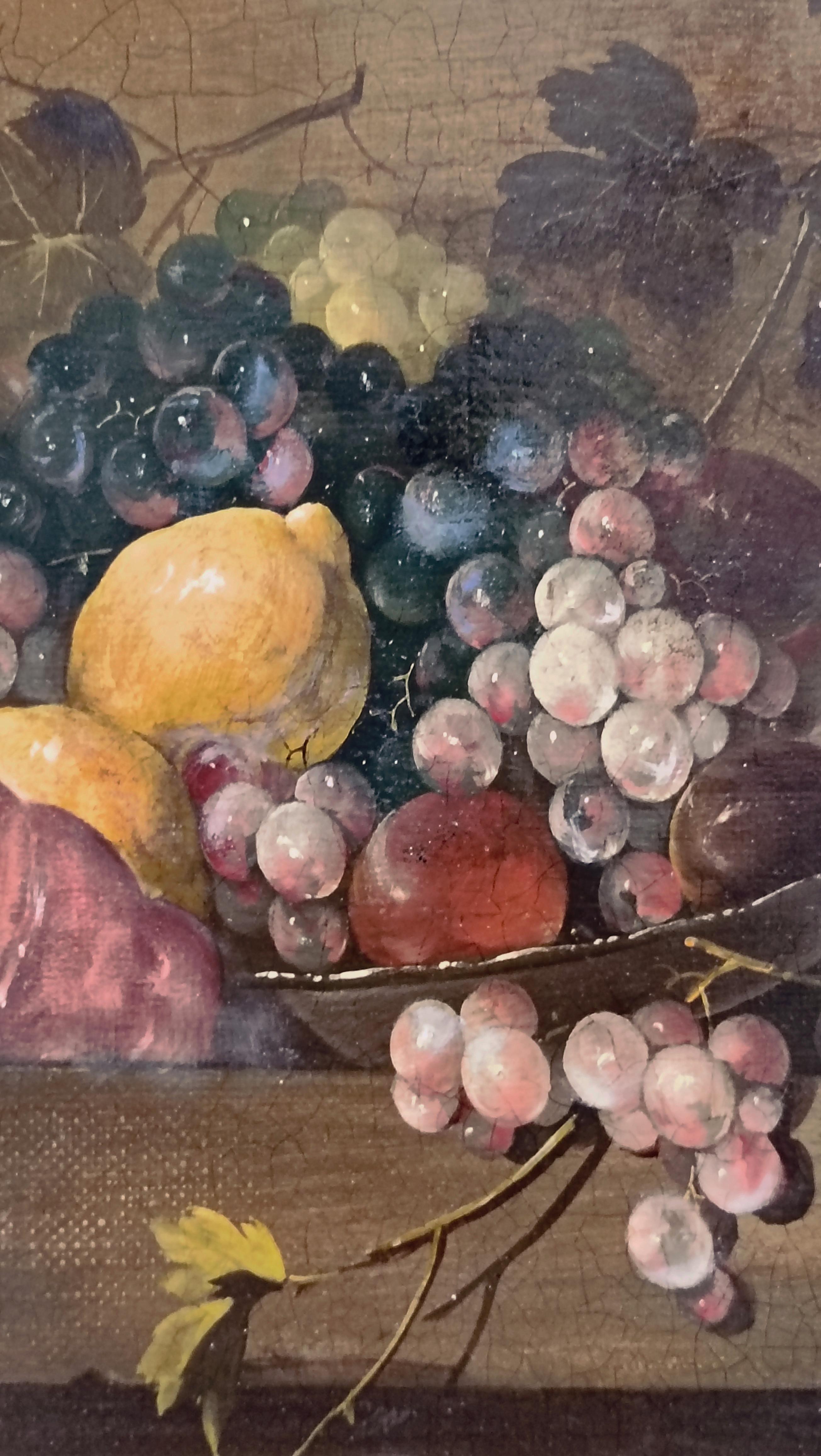VIDA TRANQUILA - Escuela Salvatore Marinelli Barroco - Óleo sobre Lienzo Pintura Italiana en venta 14