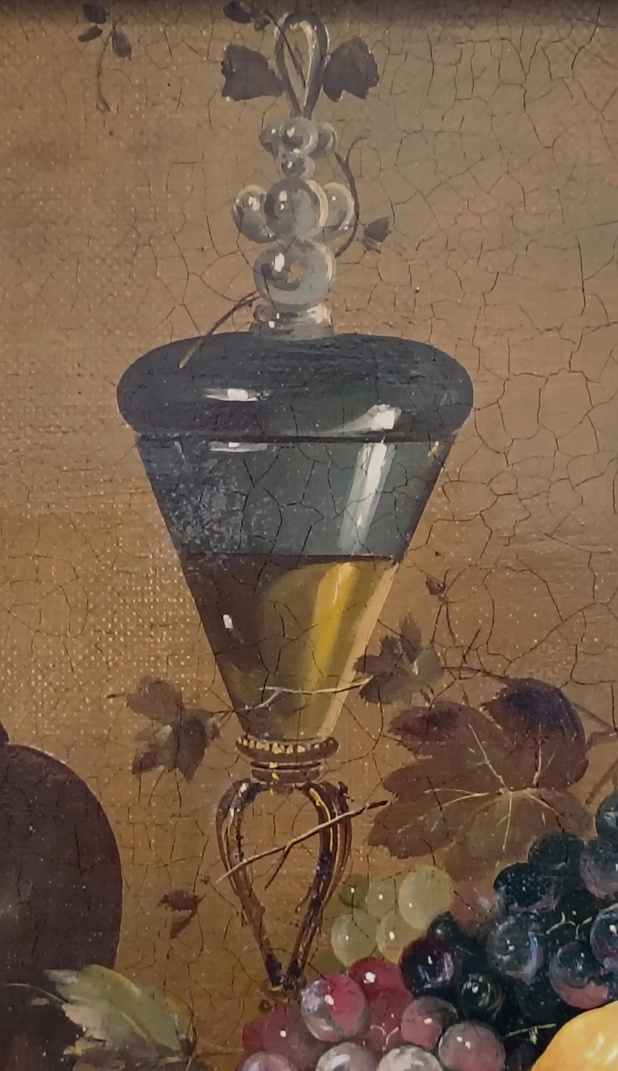 VIDA TRANQUILA - Escuela Salvatore Marinelli Barroco - Óleo sobre Lienzo Pintura Italiana en venta 15