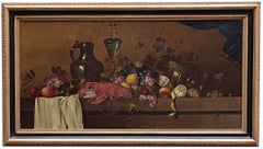 STILL LIFE - Salvatore Marinelli School Baroque - Oil on Canvas Italian Painting