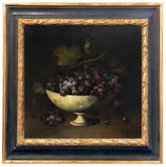 THE BLACK GRAPE - Salvatore Marinelli Italian still life oil on canvas painting