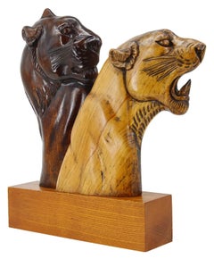 Escultura francesa Art Decó Panteras de Salvatore Melani, principios de los años 30