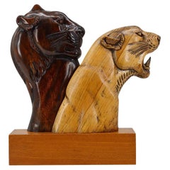 Salvatore Melani French Art Deco Panthers Sculpture, Early 1930s
