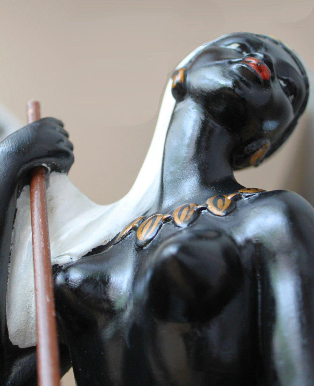Salvatore Melani Escultura Lámpara de Acento Mujer Francia Años 20 Art Decó Terracota en Bueno estado para la venta en Peoria, AZ