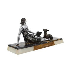 Salvatore Melani Young Lady and Lamb Sculpture 1920