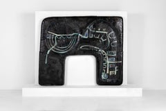 Salvatore Meli Fireplace Frame in Faience Maiolica, circa 1965