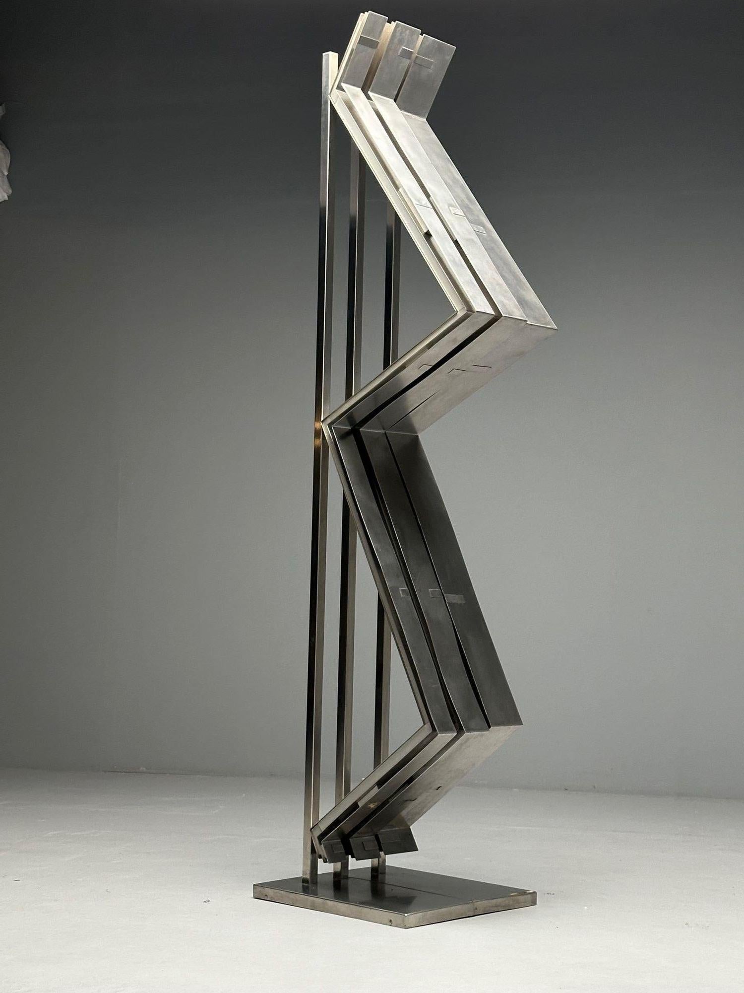 20ième siècle Sculpture abstraite italienne moderne du milieu du siècle dernier, Salvatore Messina, acier, 1970 en vente