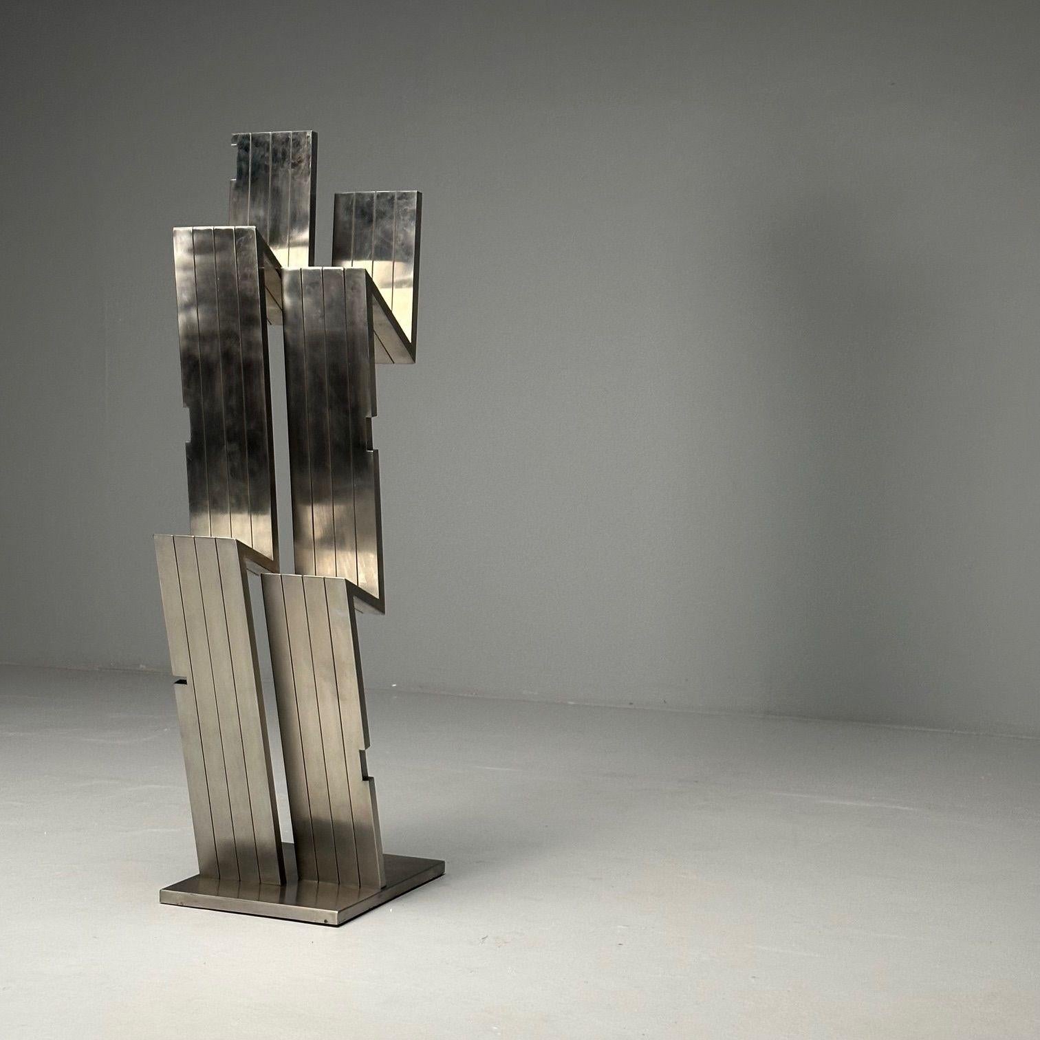 Late 20th Century Salvatore Messina, Italian Mid-Century Modern, Abstract Sculpture, Steel, 1970s For Sale