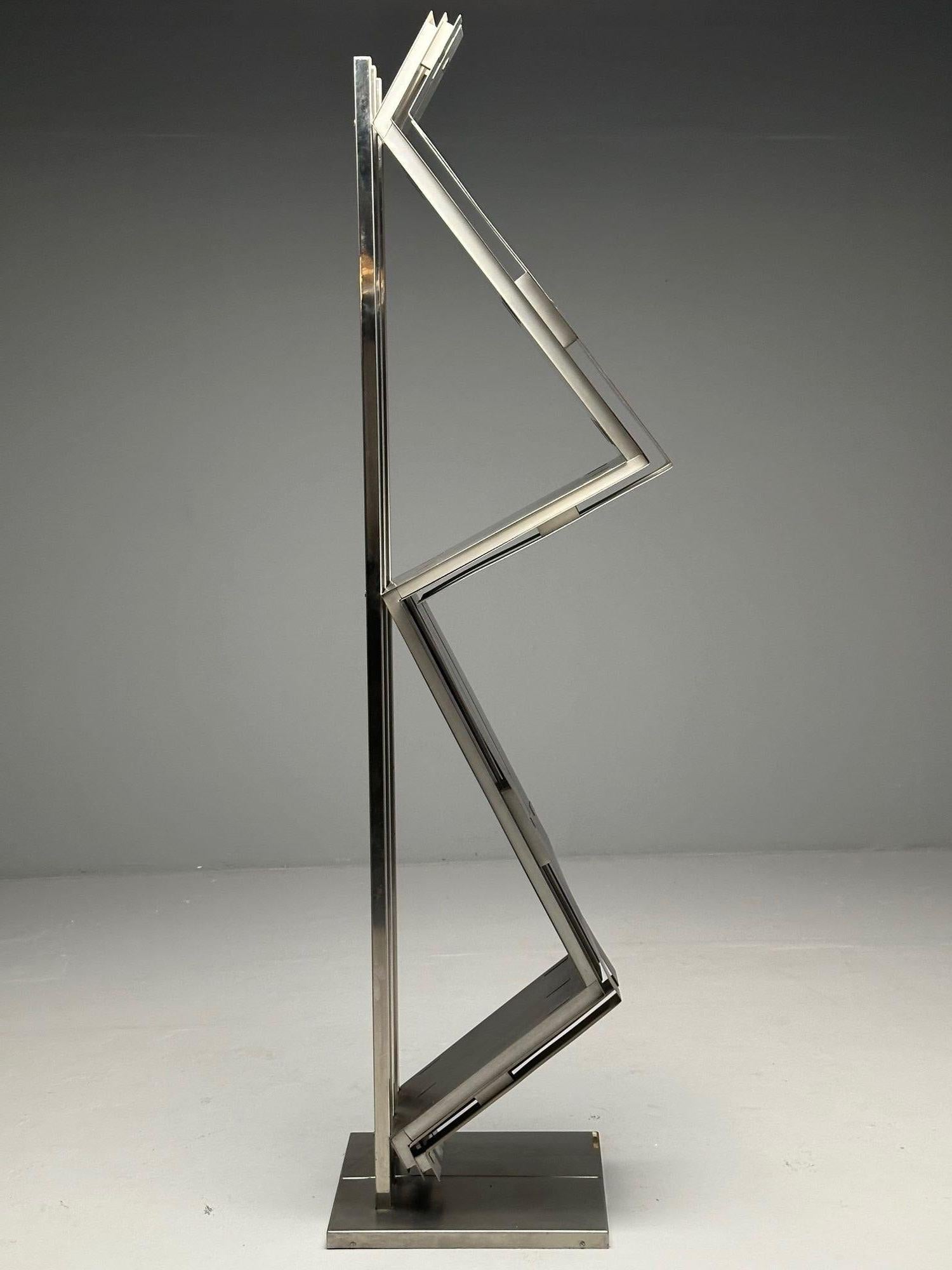 Acier inoxydable Sculpture abstraite italienne moderne du milieu du siècle dernier, Salvatore Messina, acier, 1970 en vente