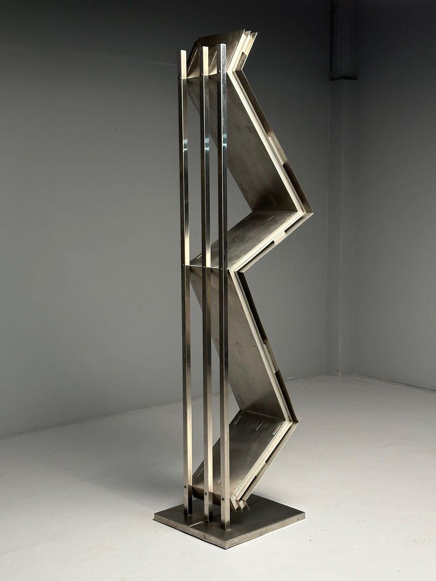 Sculpture abstraite italienne moderne du milieu du siècle dernier, Salvatore Messina, acier, 1970 en vente 1