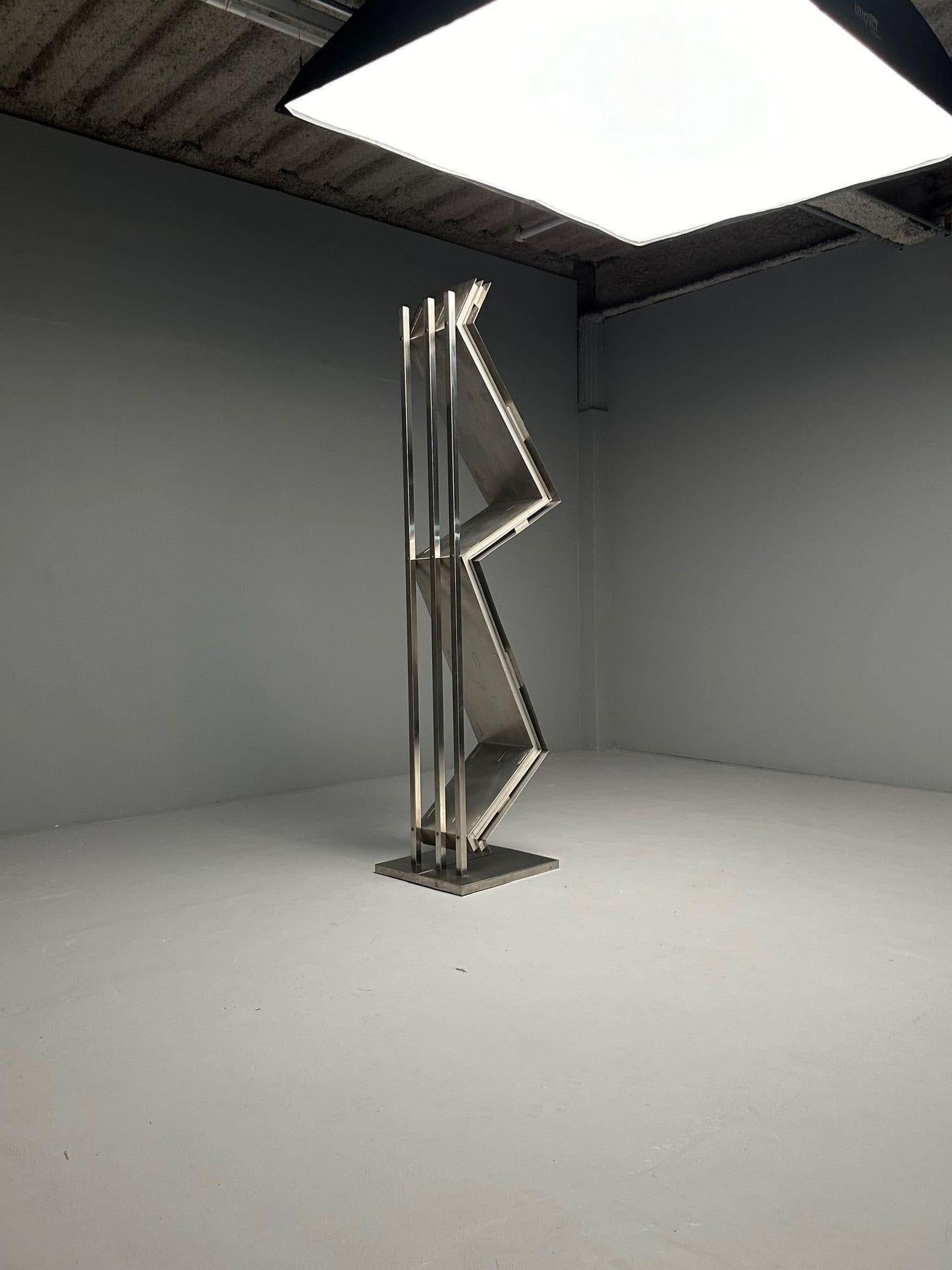 Sculpture abstraite italienne moderne du milieu du siècle dernier, Salvatore Messina, acier, 1970 en vente 2