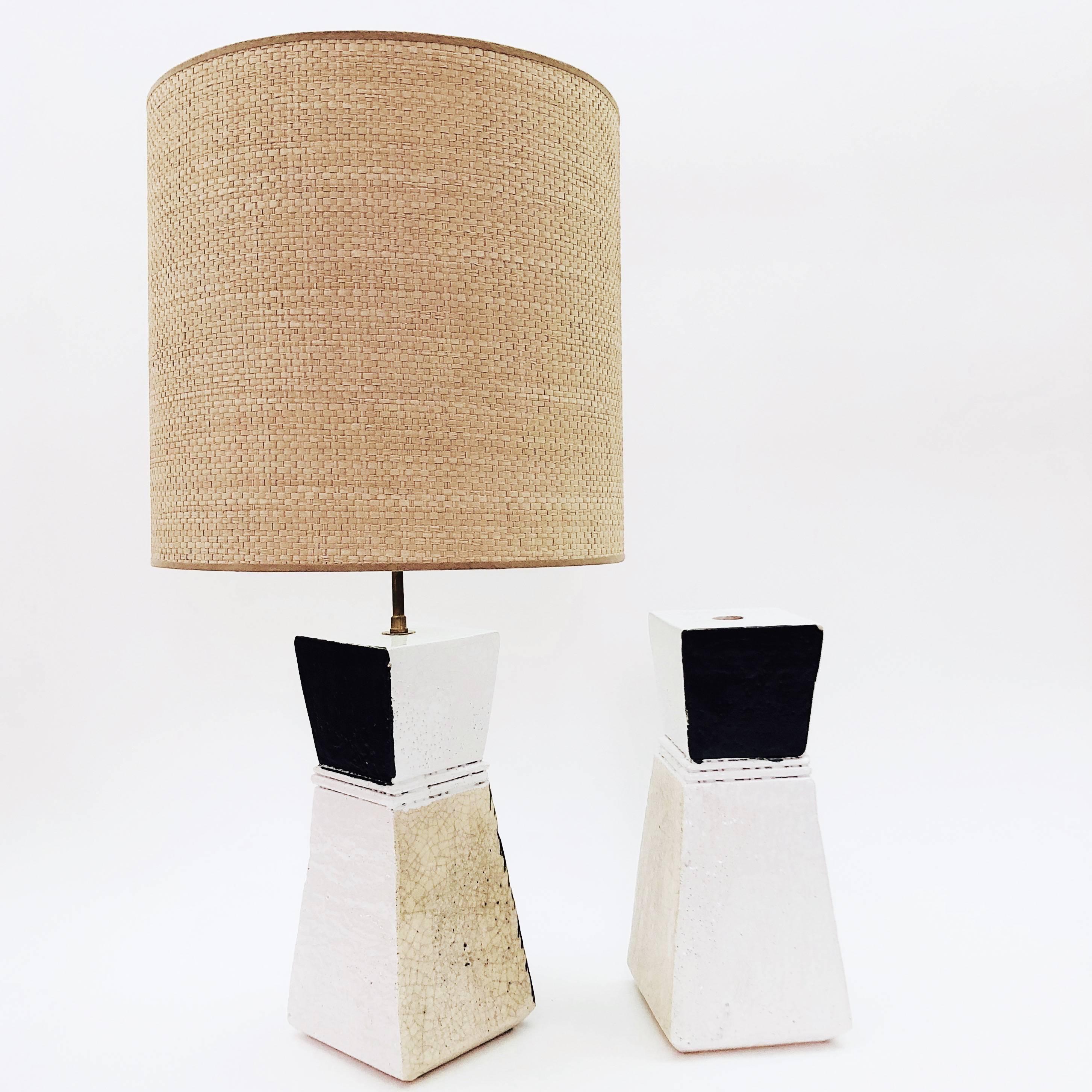 Contemporary Salvatore Parisi, Pair of Ceramic Table Lamp Bases