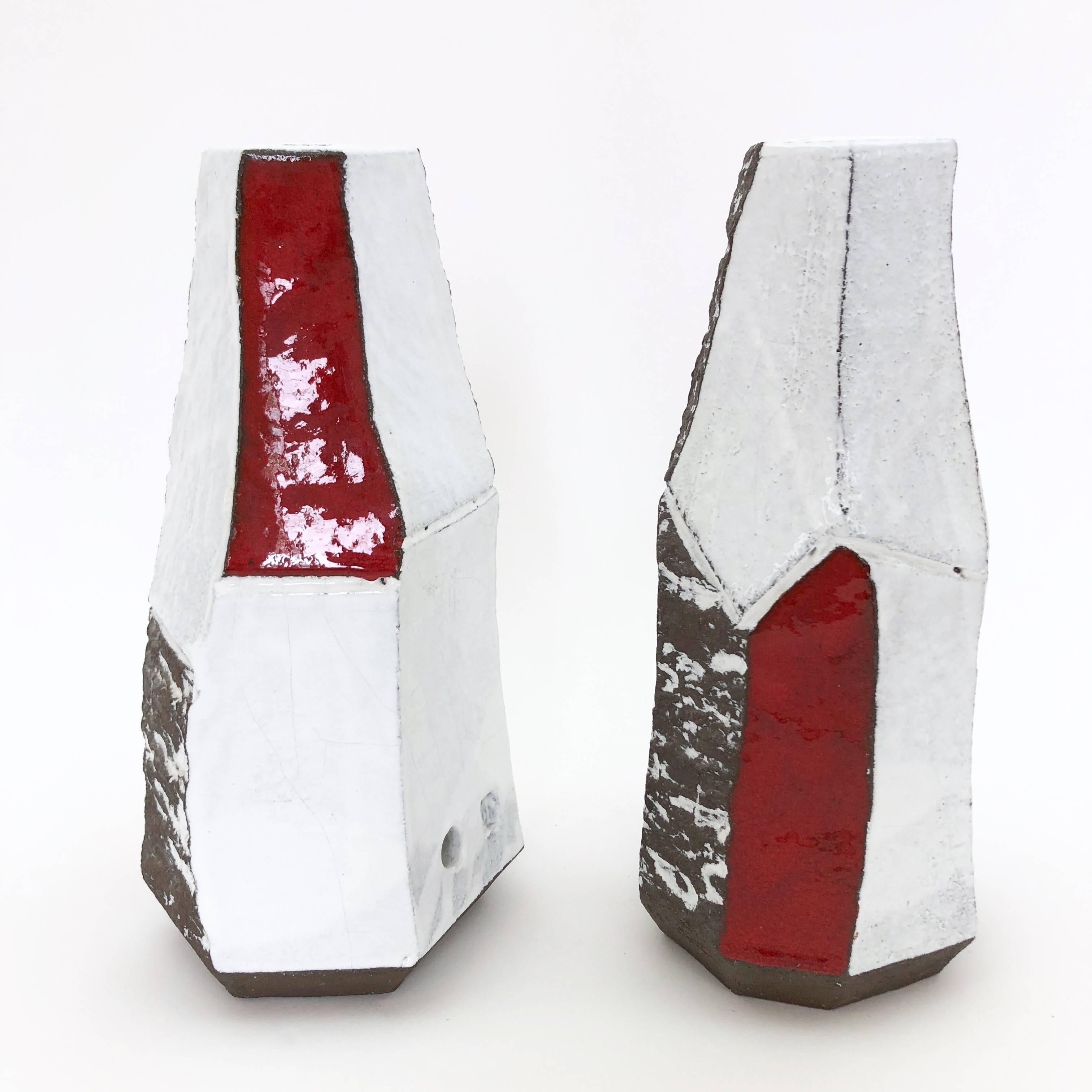Salvatore Parisi, Pair of Faceted Ceramic Table Lamps 2