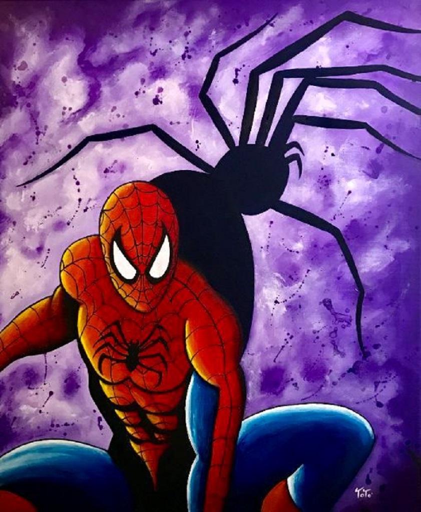 spider man hand painting