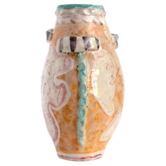 Salvatore Procida Hand Decorated Ceramic Vase, Vietri, Italy Mid-Century Modern