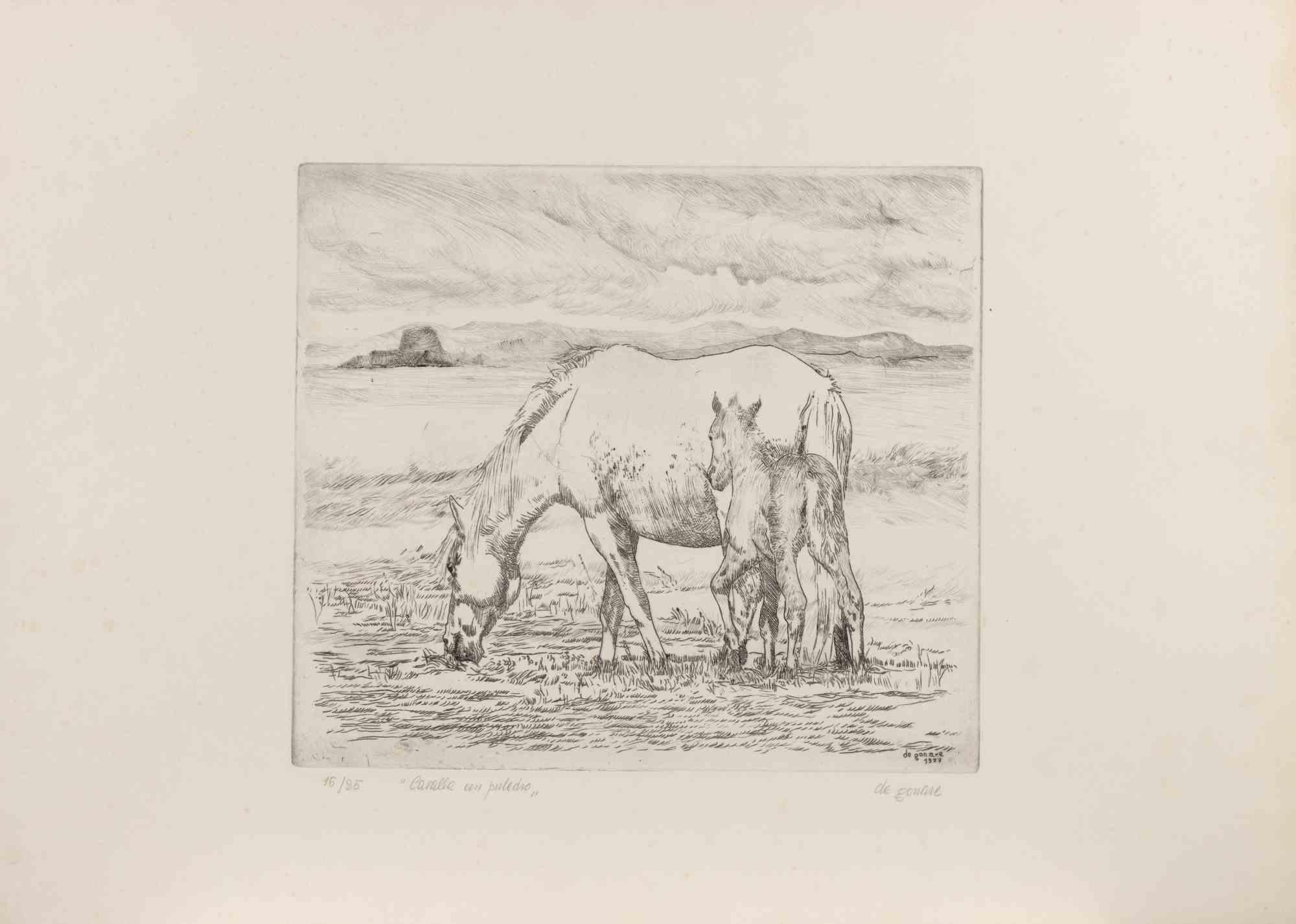 Etching hand colored realized in 1977.

Hand signed, titled and numbered in pencil.

Edition of 25.

Very good condition except for some minor foxing.