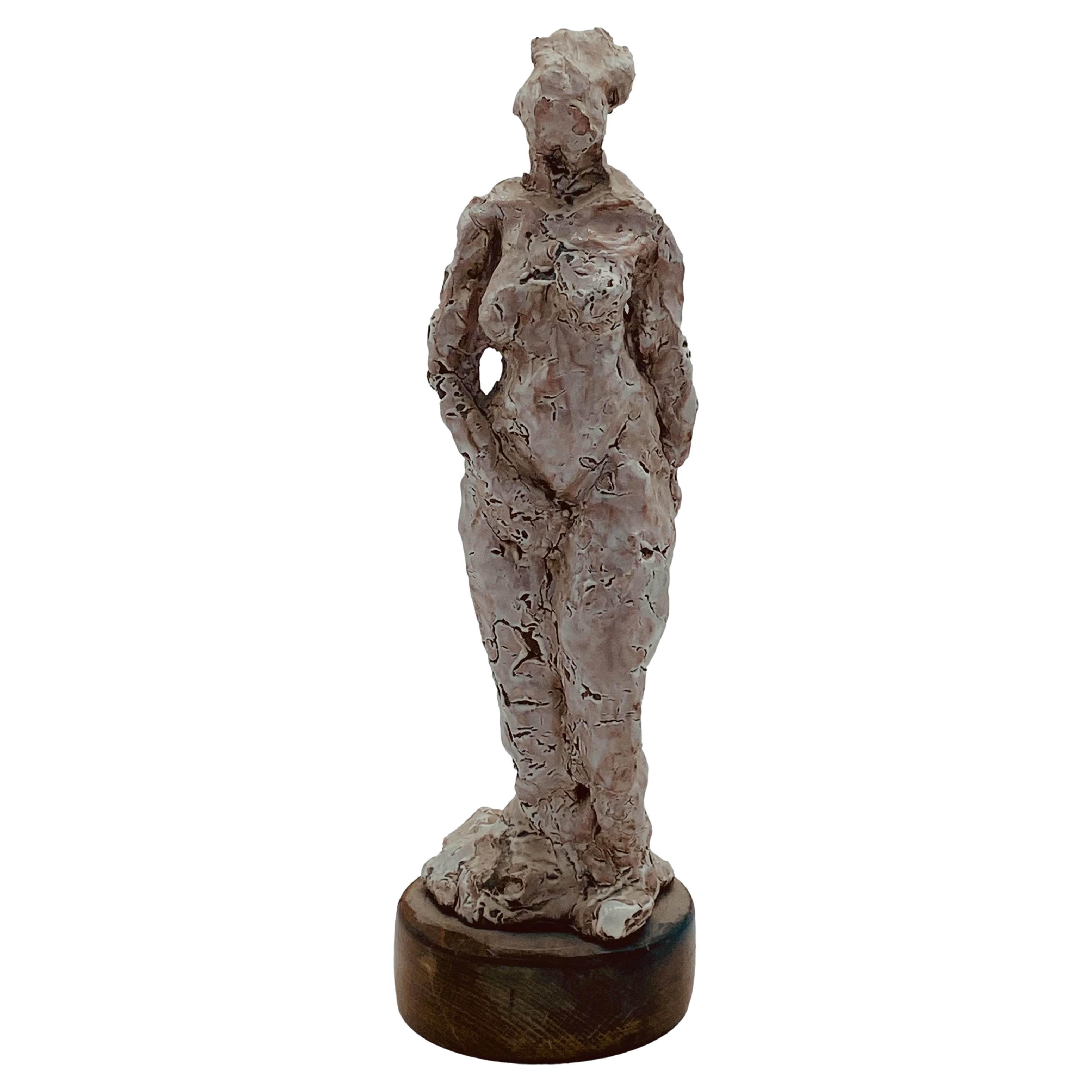 Salvatore Vitagliano "Venus Pudica", Glazed Terracotta Sculpture, 1970s For Sale