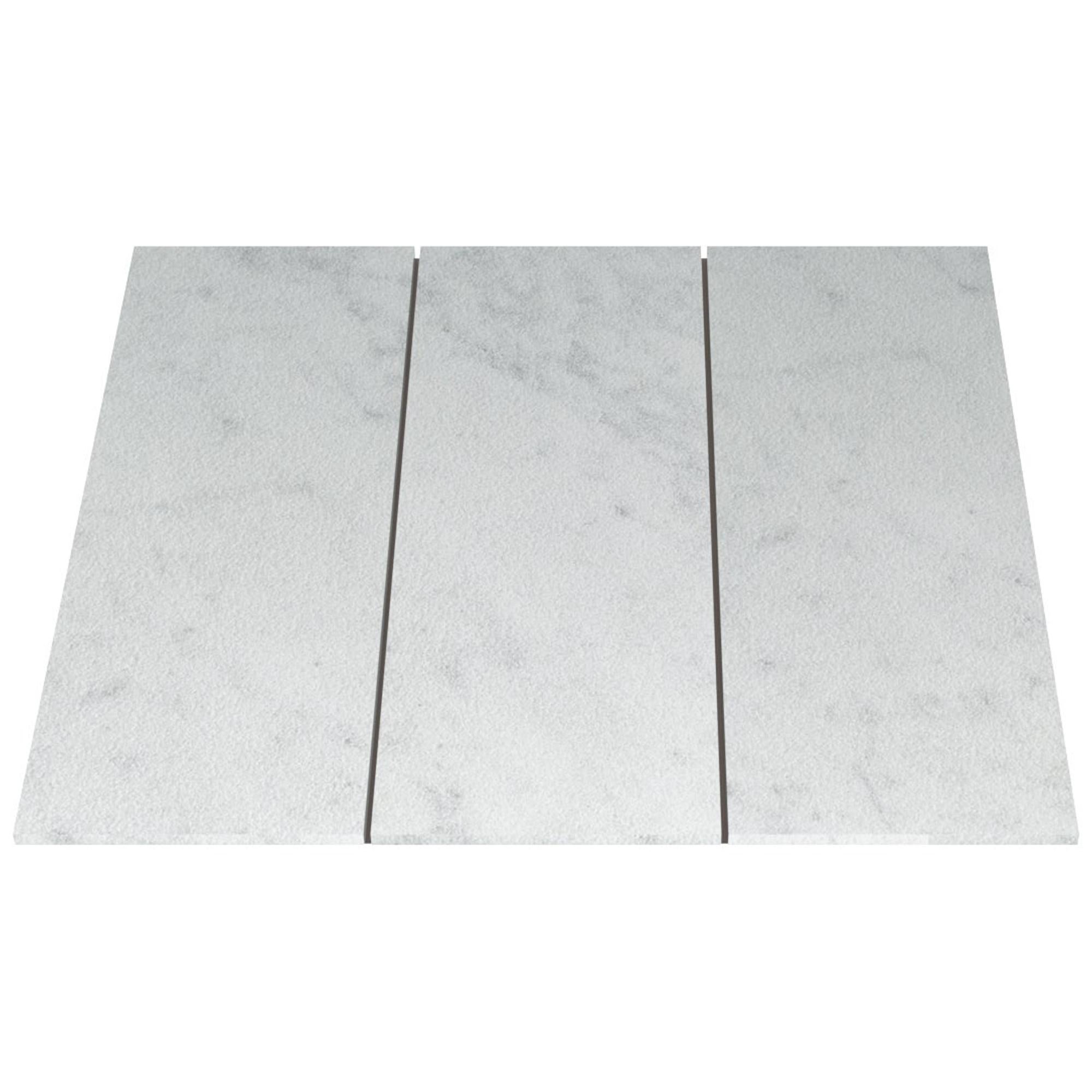 Salvatori Filo Flush 3  80 Shower Tray in Sandblasted Bianco Carrara Marble For Sale